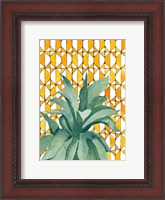 Framed Yellow Tile Agave