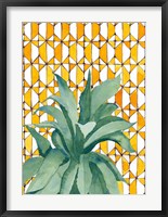 Framed Yellow Tile Agave