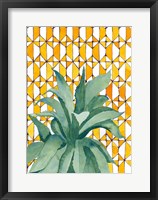 Framed Yellow Tile Agave
