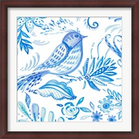 Framed Birds in Blue I