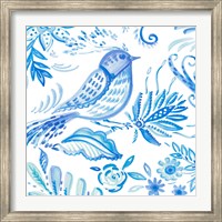Framed Birds in Blue I