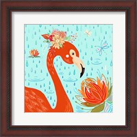 Framed Flamingo in the Rain