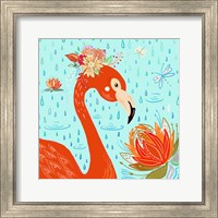 Framed Flamingo in the Rain