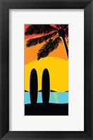 Framed Sunset Surf Panel