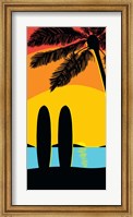 Framed Sunset Surf Panel