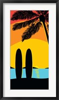 Framed Sunset Surf Panel