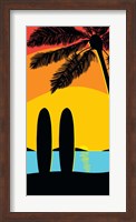 Framed Sunset Surf Panel