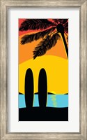 Framed Sunset Surf Panel