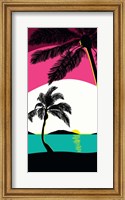Framed Pink Sunset Surf Panel