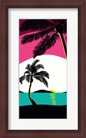 Framed Pink Sunset Surf Panel