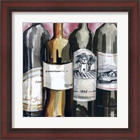 Framed 'Vintage Wines I' border=