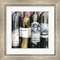 Framed 'Vintage Wines I' border=