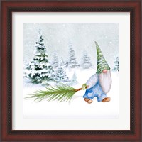 Framed 'Gnomes on Winter Holiday I' border=