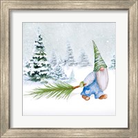 Framed 'Gnomes on Winter Holiday I' border=