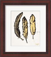 Framed Golden Feathers I
