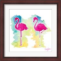 Framed Sunset Flamingo