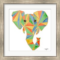Framed Vibrant Retro Elephant