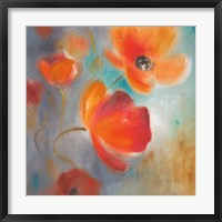 Framed Scarlet Poppies in Bloom I