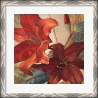 Framed Crimson Fleurish I
