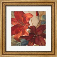 Framed Crimson Fleurish I