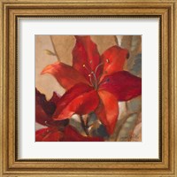 Framed Crimson Fleurish II