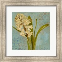 Framed Hyacinth on Teal I