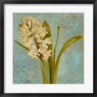 Framed Hyacinth on Teal I