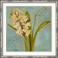 Framed Hyacinth on Teal I
