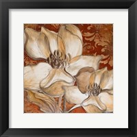 Framed Whispering Magnolia on Red I