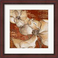 Framed Whispering Magnolia on Red II