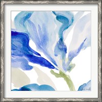 Framed Delicate Blue Square I