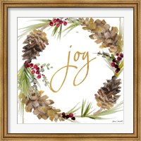 Framed Gold Christmas Wreath II
