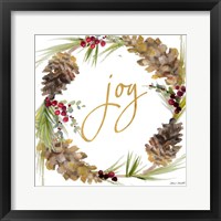 Gold Christmas Wreath II Framed Print