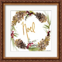 Framed Gold Christmas Wreath III