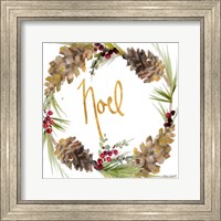 Framed Gold Christmas Wreath III