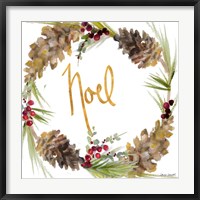 Framed Gold Christmas Wreath III