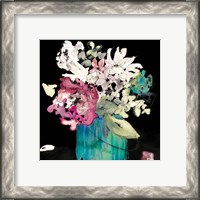 Framed 'Flower Burst on Black II' border=