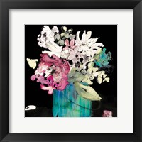 Flower Burst on Black II Framed Print