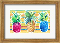 Framed Vibrant Pineapple Trio