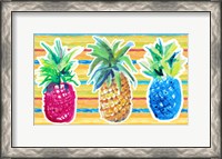 Framed Vibrant Pineapple Trio