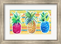 Framed Vibrant Pineapple Trio