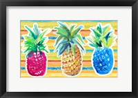 Framed Vibrant Pineapple Trio