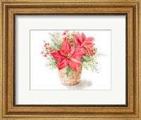Framed Red Poinsettia Basket