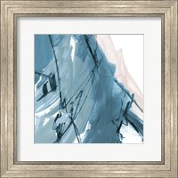 Framed Blue on White Abstract I
