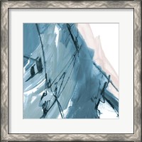Framed 'Blue on White Abstract I' border=