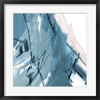 Blue on White Abstract I Framed Print