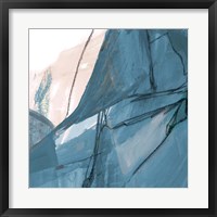 Blue on White Abstract II Framed Print