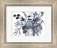 Framed Blue Roses in Grey Vase