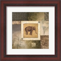 Framed Elephant Woodcut