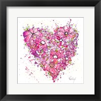 Framed Heart of Flowers